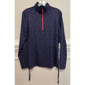 Straight Down Pullover Womens Large Golf 1/4 Zip Cherry Martini All Over Print